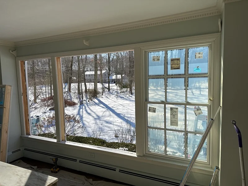 Installation of Pella Lifestyles replacement windows in New Canaan, CT